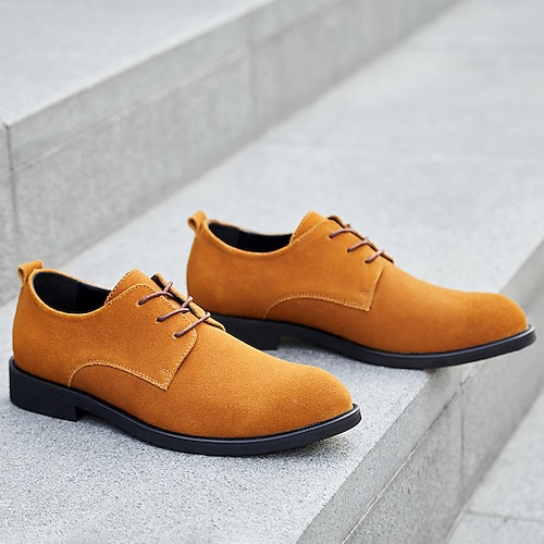 Schwarze Oxford-Schuhe aus Wildleder für Herren – klassisches Schnürdesign mit rutschfester Sohle für legere und formelle Anlässe Image