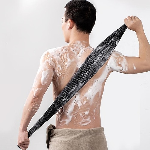 Japanisches langes Streifen-Badetuch, Rückenpeeling, Körper-Rückenwäscher, Handtuch zum Duschen, Bad-Peeling-Waschlappen für Männer Ampere; Peeling für Frauen, Handtuch zum Reiben des Rückens, Image