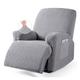Stretch-Bezug für Sessel-Liegestuhl, 1-Sitzer-Liegestuhl-Bezug, Liegestuhl-Überzug, Sofabezug mit Seitentasche, Jacquard-Sofa-Möbelbezug/-schutz, weich mit elastischem Boden, maschinenwaschbar