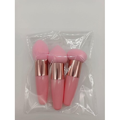 3 Stück Make-up-Schwamm, Beauty-Foundation-Mischschwamm, Make-up-Schwamm, Keil-Foundation-Schwämme mit Griff, kosmetischer Mixer, professioneller Beauty-Schwamm-Mixer