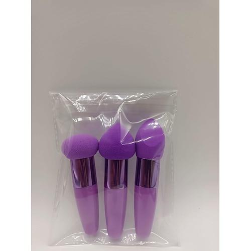 3 Stück Make-up-Schwamm, Beauty-Foundation-Mischschwamm, Make-up-Schwamm, Keil-Foundation-Schwämme mit Griff, kosmetischer Mixer, professioneller Beauty-Schwamm-Mixer