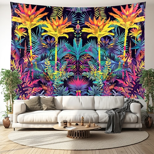 Wandteppich Malerei tropische Blätter hängende Tapisserie Wandkunst große Tapisserie Wanddekoration Foto Hintergrund Decke Vorhang Zuhause Schlafzimmer Wohnzimmer Dekoration Image