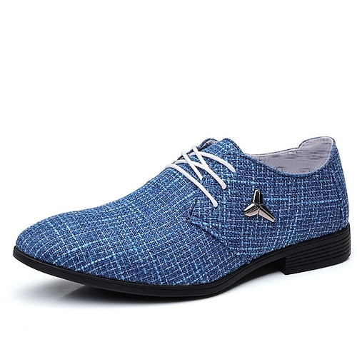 Blaue Oxford-Schnürschuhe mit Struktur für Herren – leichtes Stoffdesign mit modernem Casual-Appeal – perfekt fürs Büro oder den Alltag Image