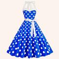 Retro Vintage 50er Jahre Kleid A-Linien Kleid Swing Kleid Midi Damen Neckholder Date Kleid