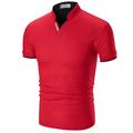 Herren Poloshirt Golfhemd Casual Täglich Kragen Ständer Kurzarm Basic Feste Farbe Einfach Sommer Slim Fit Schwarz Weiß Rote Grün Grau Poloshirt