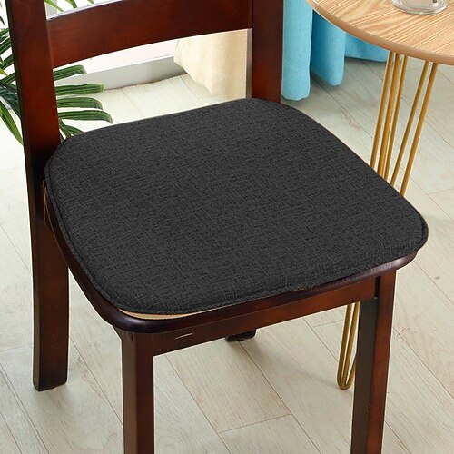 Stuhlkissen Esszimmerstuhl Sitzkissen rutschfeste Stuhlhussen Memory-Schaumstoff-Stuhlunterlage mit Bändern rutschfester Gummirücken U-förmiger Sitzbezug Image
