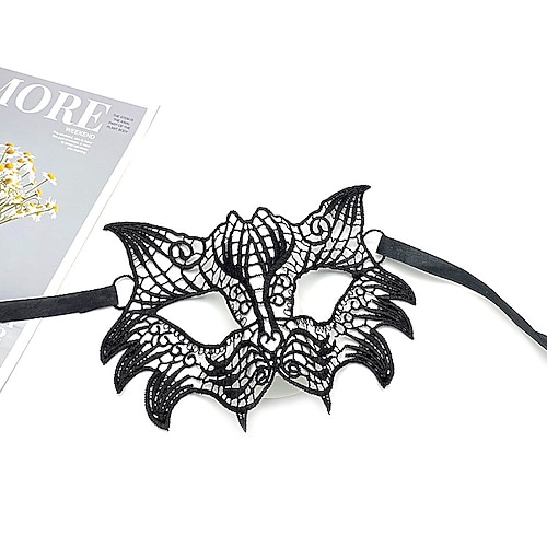 10 Stück Erwachsenenparty Spitzenmaske Halbgesichtsmaske Maskenball Frauen Halloween Requisiten schwarze lustige Augenmaske Weihnachtsgeschenk Image