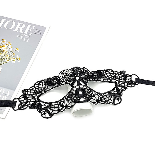 10 Stück Erwachsenenparty Spitzenmaske Halbgesichtsmaske Maskenball Frauen Halloween Requisiten schwarze lustige Augenmaske Weihnachtsgeschenk Image