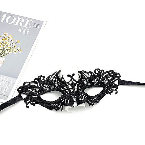 10 Stück Erwachsene Party Spitzenmaske halbes Gesicht Maskenball Damen Halloween Requisiten schwarz lustige Augenmaske