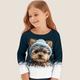 Mädchen 3D Hund T-Shirt Hemd Langarm 3D-Druck Frühling Herbst Aktiv Modisch Kuschelig Polyester kinderkleidung 3-12 Jahre Rundhalsausschnitt Outdoor Casual Täglich Regular Fit