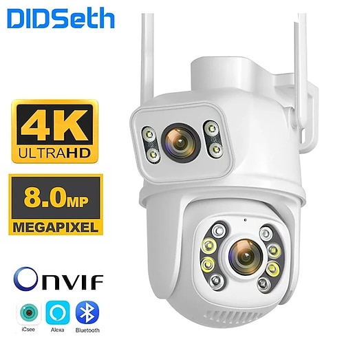 Didseth 8MP 4K WiFi PTZ-Kamera Dual-Objektiv Videoüberwachung Schutz AI Human Monitor Nachtsicht Outdoor Sicherheit CCTV-Kamera Image
