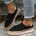 Damen Turnschuhe Slip-Ons Übergrössen Plattform-Turnschuhe Slip-on-Sneakers Outdoor Täglich Feste Farbe Sommer Quaste Flacher Absatz Runde Zehe Elegant Modisch Komfort Wildleder Halbschuhe Schwarz