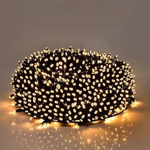 50 m 100 m wasserdichte Lichterkette für den Außenbereich, Festival, Party, dekoratives Licht, 8-Modus-Eisengehäuse, wasserdichte Stromversorgung, Gartenbeleuchtung, Lampe, 24 V, Niederspannung, 1 Image