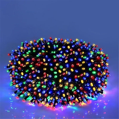 50 m 100 m wasserdichte Lichterkette für den Außenbereich, Festival, Party, dekoratives Licht, 8-Modus-Eisengehäuse, wasserdichte Stromversorgung, Gartenbeleuchtung, Lampe, 24 V, Niederspannung, 1 Image