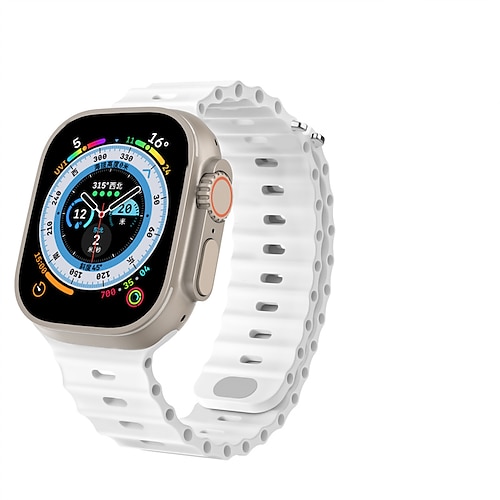 Ocean Armband Kompatibel mit Apple Watch Armband 38mm 40mm 41mm 42mm 44mm 45mm 49mm Wasserdicht Verstellbar Frauen Männer Silikon Ersatzarmband für iwatch Series Ultra 8 7 6 5 4 3 2 1 SE Image