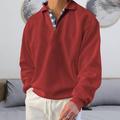 Herren Sweatshirt Pullover Zur Seite fahren Schwarz Weiß Rosa Rote Königsblau Polo-Kragen Feste Farbe Sport Natur Strassenmode Brautkleider schlicht Groß und hoch Essential Frühling Herbst