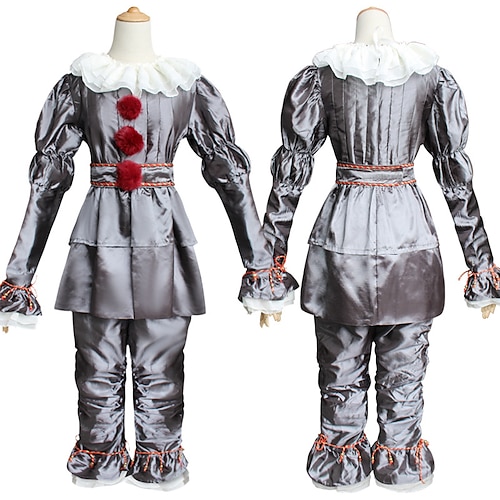 Pennywise-Kostüm für Paare aus „Es", Clown, Killerclown, Cosplay-Kostüm, Outfits, gruseliges Kostüm, Horrorfilmfigur, einfache Karnevalskostüme für Erwachsene, Männer und Frauen, Paare Image