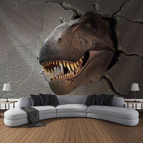 Dinosaurier Urwald Wandteppich Tier Kunst Dekor Foto Hintergrund Decke Vorhang hängend Zuhause Schlafzimmer Wohnzimmer Dekoration Image