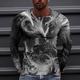 Eagle Black And White Mens 3D Shirt Casual Winter Cotton Men'S Prints Phoenix Crew Neck Long Sleeve Designer Orange Daily Holiday Tops