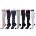 Herren Damen Kompressionssocken Mannschaftssocken Radsocken Fahrradsocken Sportsocken Rennrad Geländerad Fahhrad / Radsport Atmungsaktiv Weich Komfortabel 7 Graphic Punkt Herz Nylon Schwarz Burgund