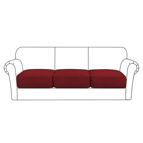 Stretchsofa Sitzkissenbezug Schonbezug elastisch Couch Sessel Loveseat 4 oder 3 Sitzer grau einfarbig massiv weich strapazierfähig waschbar Image