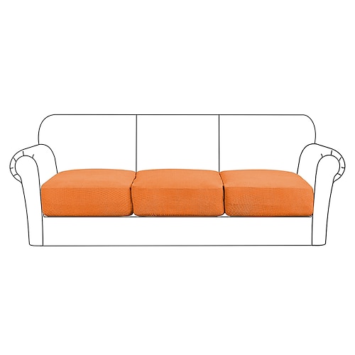 Stretchsofa Sitzkissenbezug Schonbezug elastisch Couch Sessel Loveseat 4 oder 3 Sitzer grau einfarbig massiv weich strapazierfähig waschbar Image