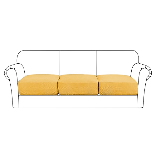 Stretchsofa Sitzkissenbezug Schonbezug elastisch Couch Sessel Loveseat 4 oder 3 Sitzer grau einfarbig massiv weich strapazierfähig waschbar Image