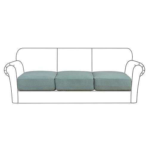 Stretchsofa Sitzkissenbezug Schonbezug elastisch Couch Sessel Loveseat 4 oder 3 Sitzer grau einfarbig massiv weich strapazierfähig waschbar Image