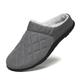 Herren Hauspantoffel voll mit Fell gefüttert wasserdicht rutschfest Winter Outdoor Slipper Hausschuhe Grau