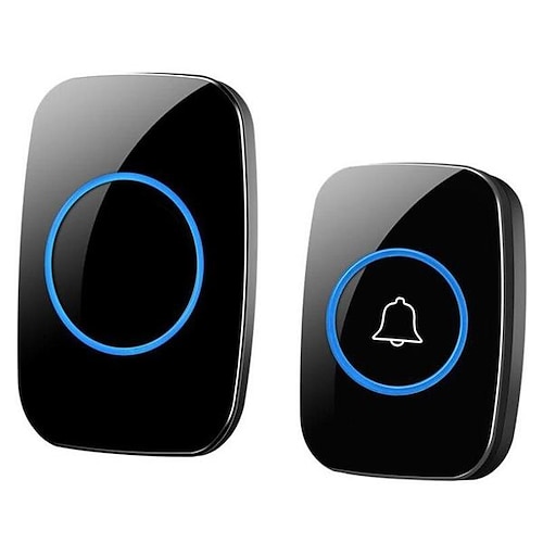 Drahtloses Türklingel-Set, Plug-in-Empfänger, Pager für ältere Menschen, wasserdichter Druckknopf mit einer Reichweite von 300 m, 5 Lautstärkestufen, 60 Glocken, LED-Blitz CD-Sound für den Image