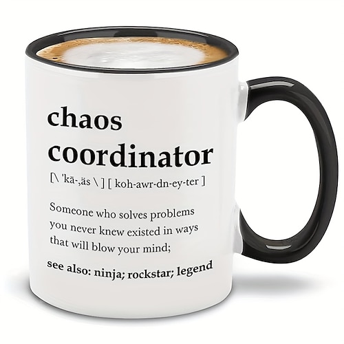 Chaos-Koordinator-Tasse – tragbare Kaffeetassen, 325 ml, Boss Lady-Geschenke für Frauen, Boss-Tasse, einzigartige Geschenke für Frauen, coole Geschenke für Kollegen, Lehrer, Wertschätzungsgeschenke Image