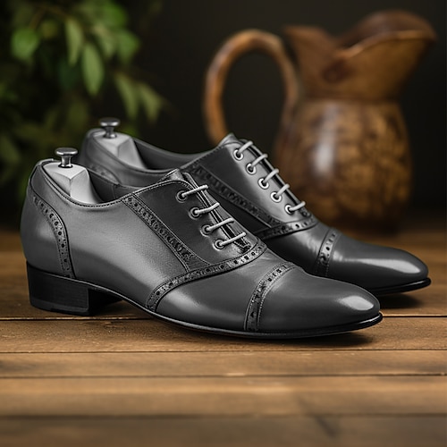 Herren Outdoor Retro Formale Schuhe Bullock Schuhe Abendschuhe Wanderschuhe Vintage Britisch Weihnachten Büro Karriere Party Abend PU Massage Komfortabel Verschleißfestigkeit Schnürsenkel Image