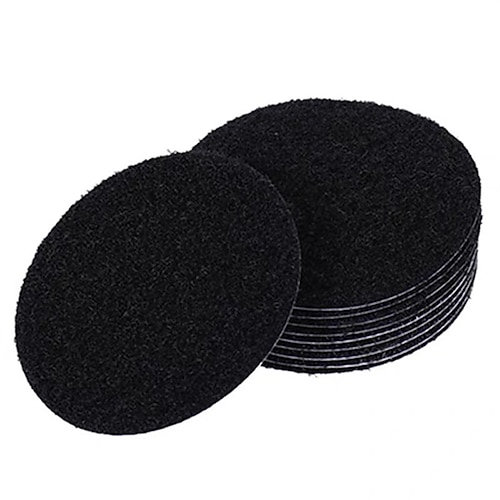 20 Stück klebrige Hakenmünzen aus schwarzem und weißem Nylon, selbstklebende Punkte für Zuhause, Schule, Büro Image