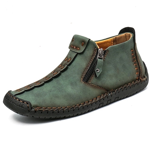 Herren Schuhe Stiefel Loafer Slip On Retro Penny Loafers Handgefertigte Schuhe Komfort Schuhe Wanderschuhe Brautkleider schlicht Täglich Elastisches Gewebe Atmungsaktiv Stiefeletten / Stiefeletten