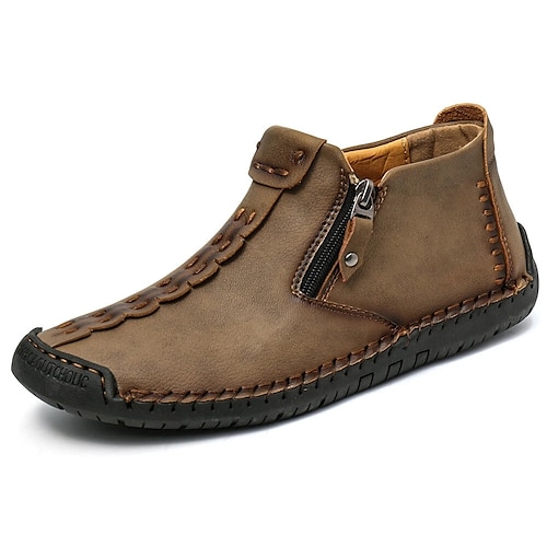 Herren Schuhe Stiefel Loafer Slip On Retro Penny Loafers Handgefertigte Schuhe Komfort Schuhe Wanderschuhe Brautkleider schlicht Täglich Elastisches Gewebe Atmungsaktiv Stiefeletten / Stiefeletten