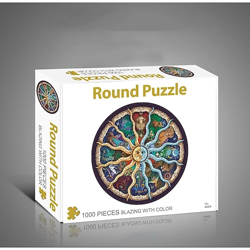 Kreative 1000 Teile flaches weißes Kartenpapier verdicktes Puzzle kreisförmiges Mondliebe-Meer-Puzzlespielzeug für Erwachsene Image