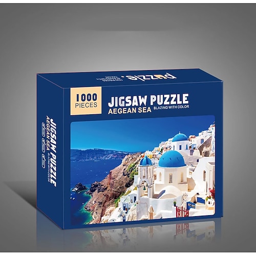 Kreative 1000 Teile flaches weißes Kartenpapier verdicktes Puzzle kreisförmiges Mondliebe-Meer-Puzzlespielzeug für Erwachsene Image