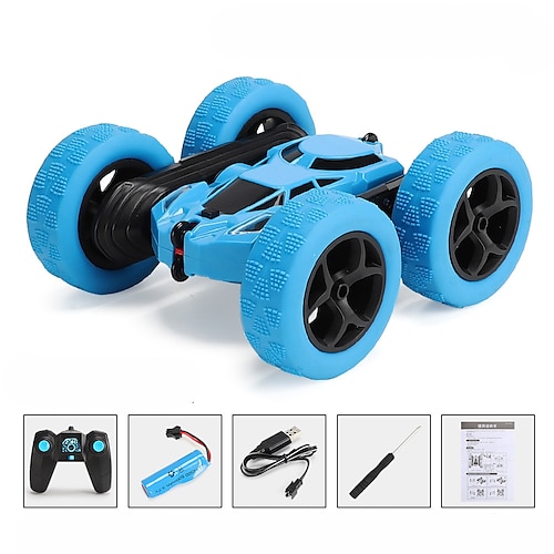 Auto-Stunt-Fernbedienungsfahrzeug, ferngesteuerter Offroad-LKW, Allradantrieb, 2,4 GHz, RC-Rock-Crawler mit Scheinwerfern, doppelseitiges 360-Flip-Fernbedienungsauto, Geschenke für Jungen und Mädchen