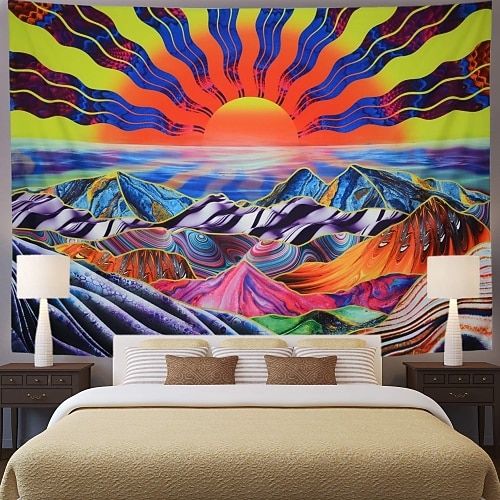 Wandteppich zum Aufhängen, zauberhafter Wald, Natur, grüner Baum, Regenwald, Landschaft, Wandkunst, großer Wanddeko, Fotografie, Hintergrund, Decke, Vorhang, Zuhause, Schlafzimmer, Wandtuch XXL Natur Image