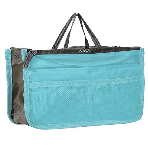 Handtaschen-Organizer-Einsatz für Damen – großes Fassungsvermögen, Reißverschluss, tragbar mit Tragegriff – ideal für Reisen, Dokumente, Karten und kleine Gegenstände