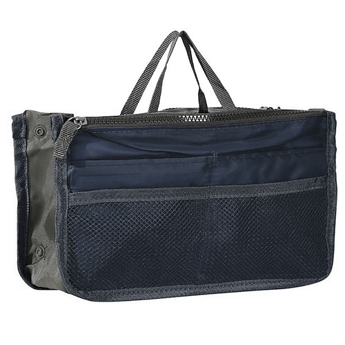 Handtaschen-Organizer-Einsatz für Damen – großes Fassungsvermögen, Reißverschluss, tragbar mit Tragegriff – ideal für Reisen, Dokumente, Karten und kleine Gegenstände