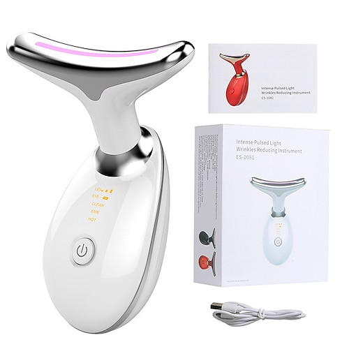 EMS Mikrostrom Gesicht Hals Beautysystem LED Photon Firming Verjüngung Anti-Falten Dünn Doppelkinn Hautpflege Gesichtsmassager Valentinstagsgeschenk