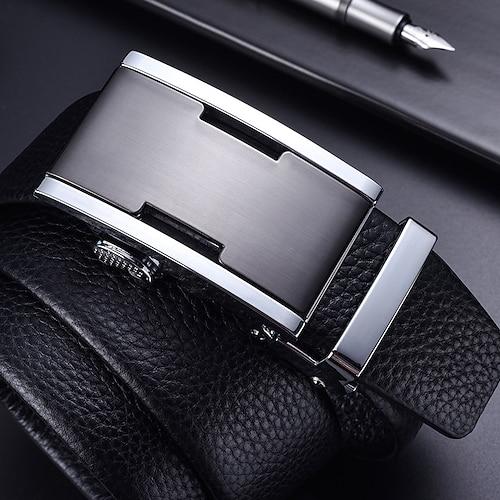 Herren Ledergürtel Ratschengurt Silber Gold Dermis Retro Traditionell Glatt Freizeitskleidung Ausgehen Wochenende