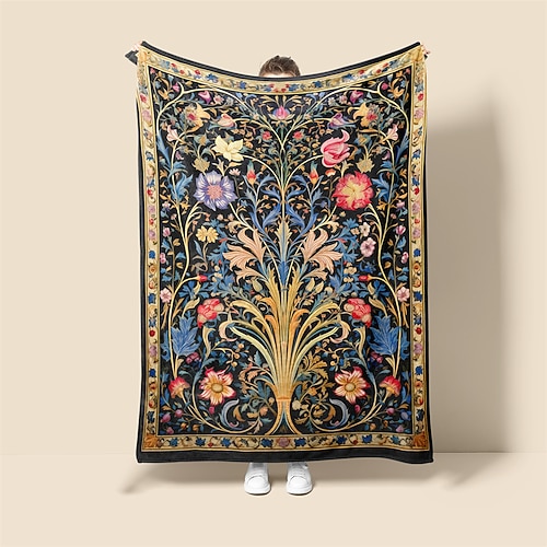 Der Baum des Lebens, Vintage-Muster, superweiche Überwurfdecke, neuartige Flanell-Überwurfdecken, warm bedruckt, für alle Jahreszeiten, Geschenke, Heimdekoration, große Decke Image