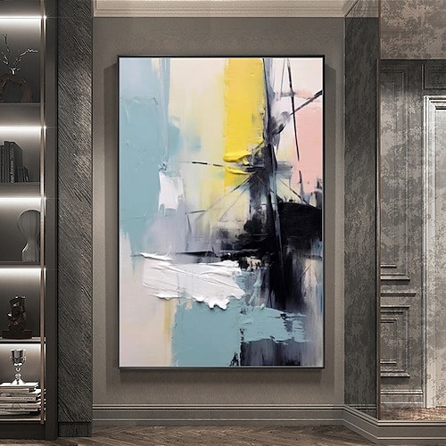 Mintura handgemachte abstrakte Ölgemälde auf Leinwand, Wandkunst, Dekoration, modernes Bild für Heimdekoration, gerolltes, rahmenloses, ungedehntes Gemälde Image