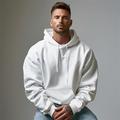 Herren Hoodie Sweatshirt Kapuze Schwarz Weiß Mit Kapuze Glatt Sport Natur Täglich Festtage Baumwolle Strassenmode Cool Brautkleider schlicht Frühling Herbst Bekleidung Kapuzenpullover Sweatshirts