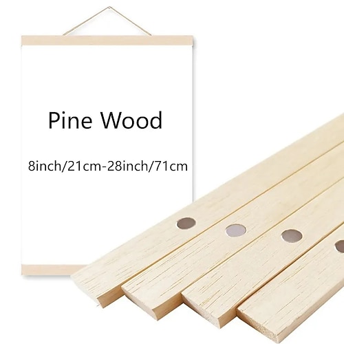 1 Stück magnetischer Holz-Aufhängerrahmen zum Selbermachen, Teak-Walnuss-Kiefer für Poster, Fotos, Schriftrollen, Bilderrahmen, Leinwanddrucke, Gemälde, Kunstwerke, Magnetrahmen, Wandkunst, Heimdekoration Image