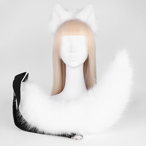 Fuchsschwanzclip Katzenohren Wolfspfoten Handschuhe Cosplay Kostüm Karneval ausgefallene Party Kostüm Accessoires