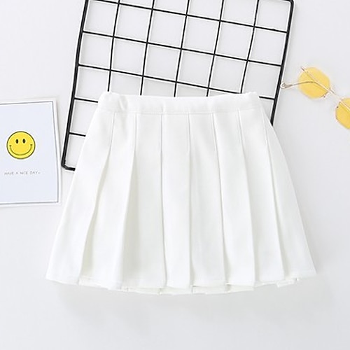 kinder mädchen rock rot kariert uni plissiert frühling sommer grundschule 3-12 jahre Image