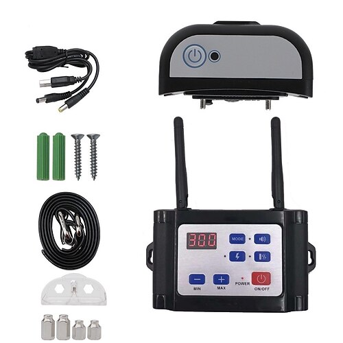 990 Yards 2-in-1-Hundedrahtloses Elektrozaun-Trainingshalsband, Upgrade, wasserdichtes, wiederaufladbares Eindämmungssystem, Haustierzaun, Anti-Ausreißer Image